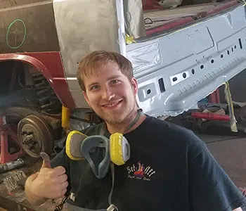 A picture of David, one of our auto technicians at Set It Off Paint and Body auto body shop in Fort Collins, CO.